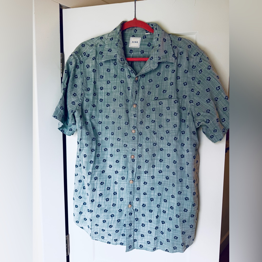 Rowm Men’s Short-Sleeve Floral Button-Down Size Large